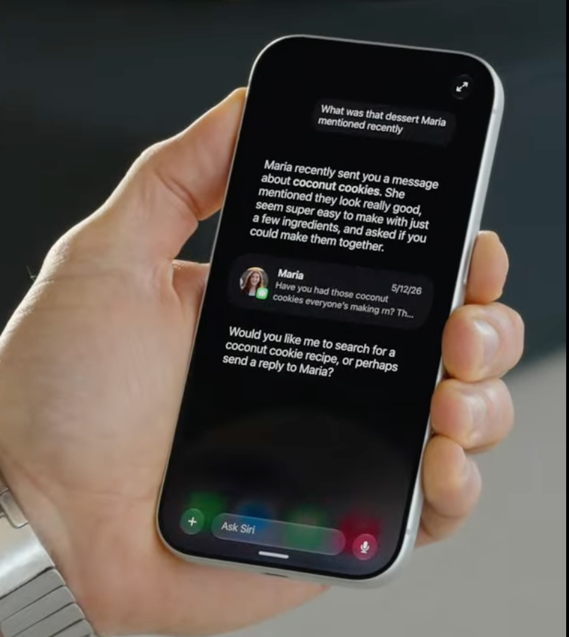 iOS 27에서 동작하는 새 시리 AI 화면